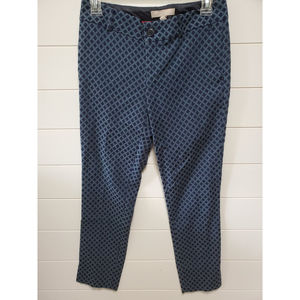 Banana Republic Camden pant womens size 0P navy diamond pattern cropped mid rise